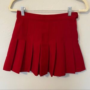 NWOT American Apparel Red Pleated Tennis Skirt